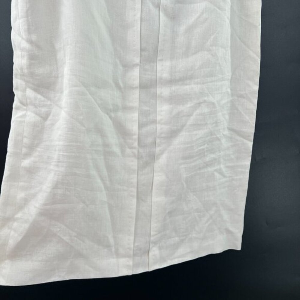 Brooks Brothers 100% Irish linen pencil skirt ivory old money preppy lined 8 - Picture 4 of 10
